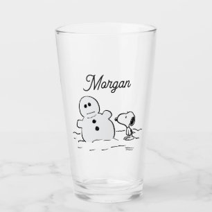 Erdnüsse Snoopy baut einen Schneemann Name hin Glas