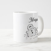 Erdnüsse | Snoopy baut einen Schneemann | Name hin Jumbo-Tasse (Vorderseite Rechts)
