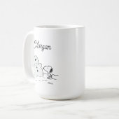 Erdnüsse | Snoopy baut einen Schneemann | Name hin Kaffeetasse (Vorderseite Links)