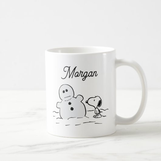 Erdnüsse | Snoopy baut einen Schneemann | Name hin Kaffeetasse (Rechts)