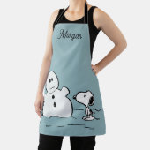 Erdnüsse | Snoopy baut einen Schneemann | Name hin Schürze (InSitu)