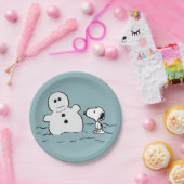 Erdnüsse | Snoopy baut einen Schneemann Pappteller (Party)