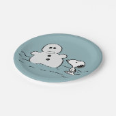 Erdnüsse | Snoopy baut einen Schneemann Pappteller (Schrägansicht)