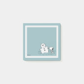 Erdnüsse | Snoopy baut einen Schneemann Post-it Klebezettel (Vorderseite)