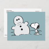 Erdnüsse | Snoopy baut einen Schneemann Postkarte (Vorne/Hinten)