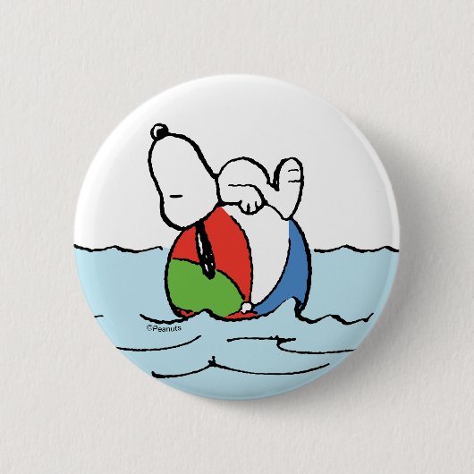Erdnüsse | Snoopy Beach Ball Beach Button (Vorderseite)