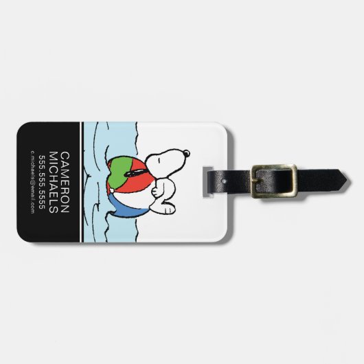 Erdnüsse | Snoopy Beach Ball Beach Gepäckanhänger (Vorderseite horizontal)