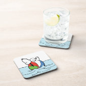 Erdnüsse | Snoopy Beach Ball Beach Getränkeuntersetzer (Rechte Seite)