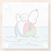 Erdnüsse | Snoopy Beach Ball Beach Glasuntersetzer (Rückseite)