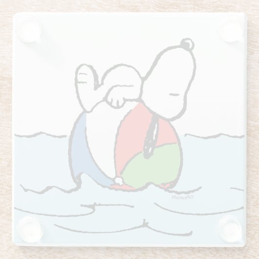 Erdnüsse | Snoopy Beach Ball Beach Glasuntersetzer (Rückseite)