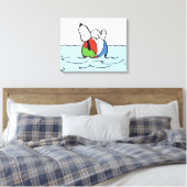 Erdnüsse | Snoopy Beach Ball Beach Leinwanddruck (Insitu (Schlafzimmer))