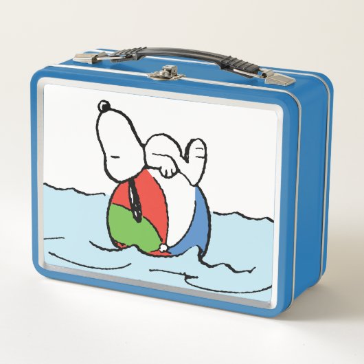Erdnüsse | Snoopy Beach Ball Beach Metall Brotdose (Vorderseite)