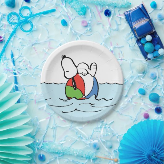 Erdnüsse | Snoopy Beach Ball Beach Pappteller (Party)