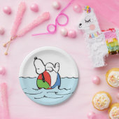 Erdnüsse | Snoopy Beach Ball Beach Pappteller (Party)