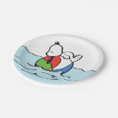 Erdnüsse | Snoopy Beach Ball Beach Pappteller (Schrägansicht)