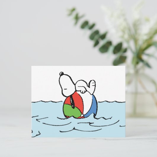 Erdnüsse | Snoopy Beach Ball Beach Postkarte (Stehend Vorderseite)