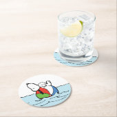 Erdnüsse | Snoopy Beach Ball Beach Runder Pappuntersetzer (Vor Ort)