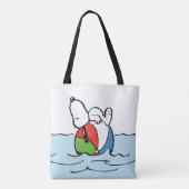 Erdnüsse | Snoopy Beach Ball Beach Tasche (Rückseite)