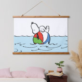 Erdnüsse | Snoopy Beach Ball Beach Wandteppich Mit Holzrahmen (Schlafzimmer)