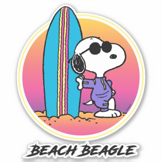 Erdnüsse | Snoopy Beach Beagle Aufkleber (Vorderseite)