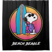 Erdnüsse | Snoopy Beach Beagle Duschvorhang (Vorderseite)