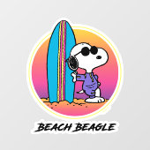 Erdnüsse | Snoopy Beach Beagle Fensteraufkleber (Blatt)
