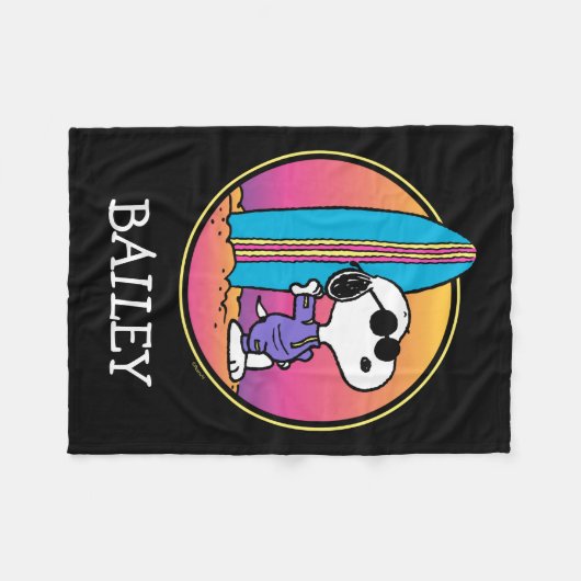 Erdnüsse | Snoopy Beach Beagle Fleecedecke (Vorderseite (Horizontal))