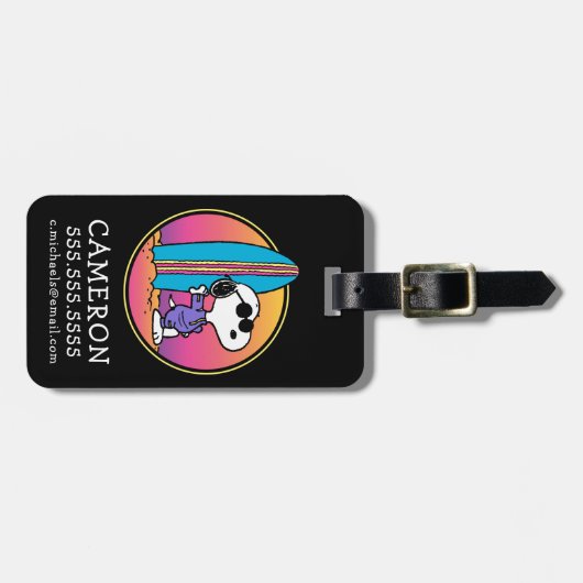 Erdnüsse | Snoopy Beach Beagle Gepäckanhänger (Vorderseite horizontal)