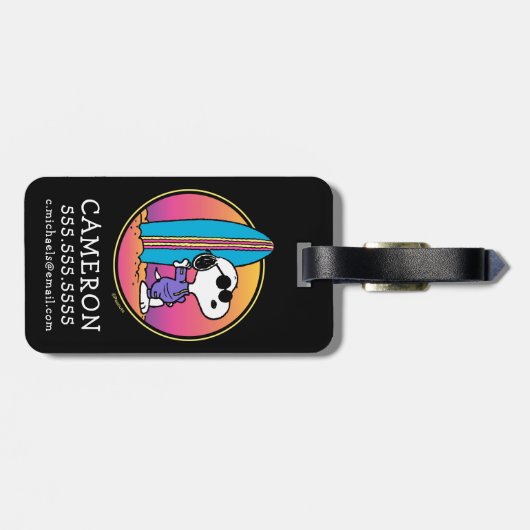 Erdnüsse | Snoopy Beach Beagle Gepäckanhänger (Rückseite horizontal)