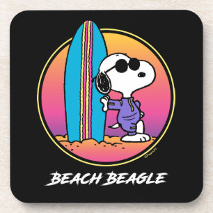 Erdnüsse   Snoopy Beach Beagle Getränkeuntersetzer