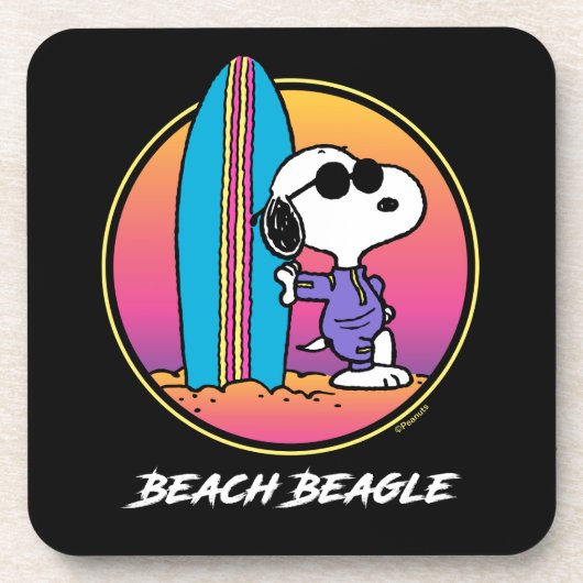 Erdnüsse | Snoopy Beach Beagle Getränkeuntersetzer (Vorderseite)