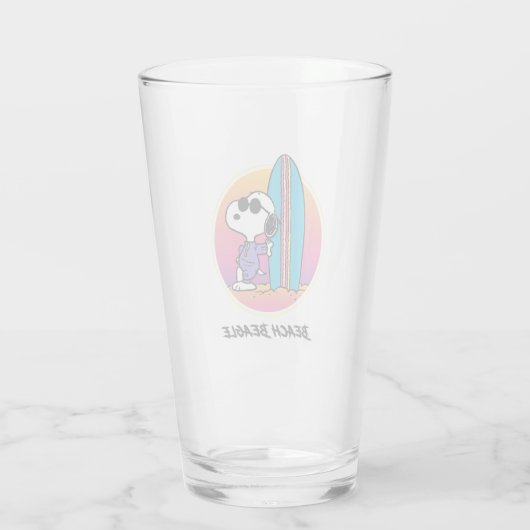 Erdnüsse | Snoopy Beach Beagle Glas (Rückseite)