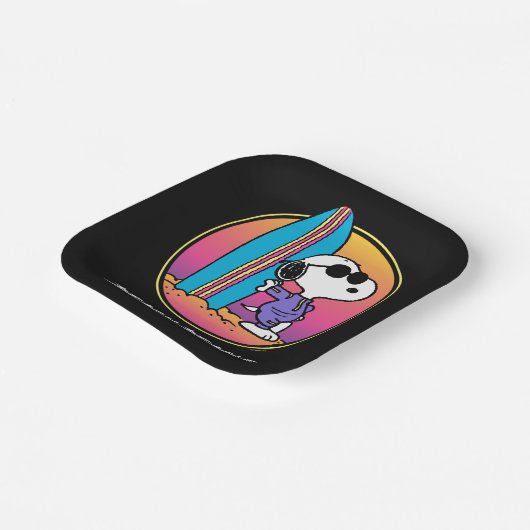 Erdnüsse | Snoopy Beach Beagle Pappteller (Gewinkelt)