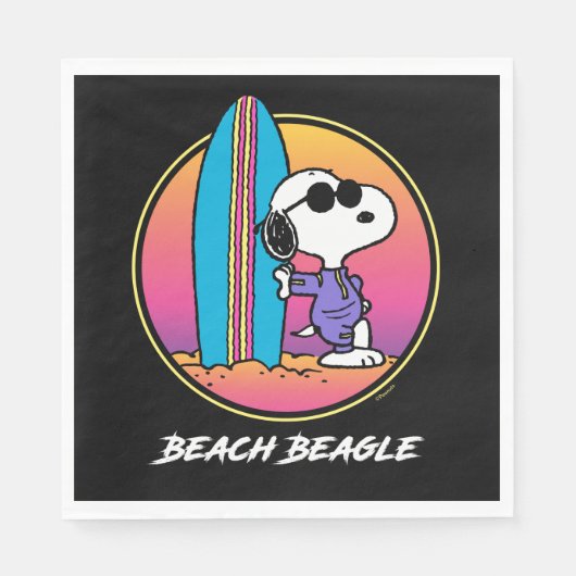Erdnüsse | Snoopy Beach Beagle Serviette (Vorderseite)