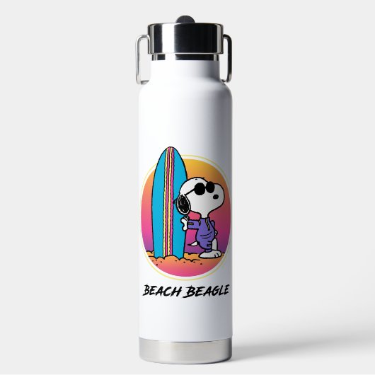 Erdnüsse | Snoopy Beach Beagle Trinkflasche (Vorderseite)