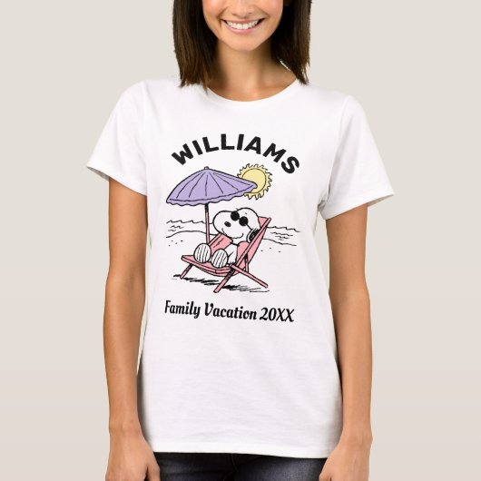 Erdnüsse | Snoopy Beach Family Urlaub T-Shirt (Vorderseite)