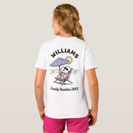 Erdnüsse | Snoopy Beach Family Vacation T - Shirt (Schwarz voll)