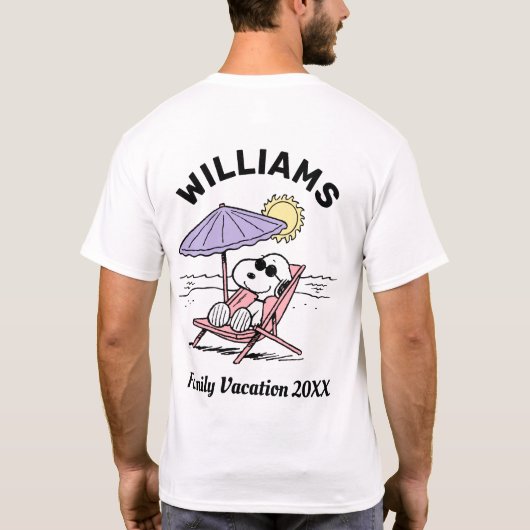 Erdnüsse | Snoopy Beach Family Vacation T - Shirt (Rückseite)