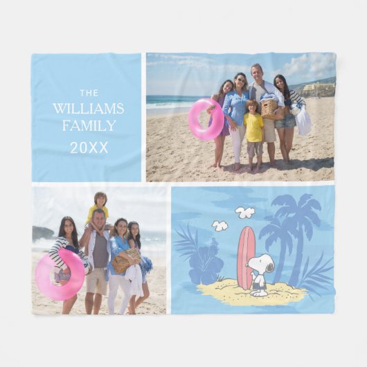 Erdnüsse | Snoopy Beach | Name und Foto hinzufügen Fleecedecke (Vorderseite (Horizontal))