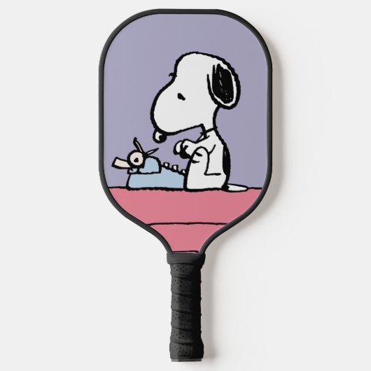 Erdnüsse | Snoopy bei der Schreibmaschine 2 Pickleball Schläger (Vorderseite)