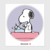 Erdnüsse | Snoopy bei der Schreibmaschine Aufkleber (Blatt)