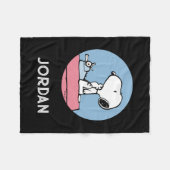 Erdnüsse | Snoopy bei der Schreibmaschine Fleecedecke (Vorderseite (Horizontal))