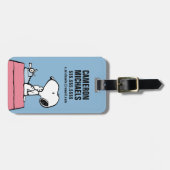 Erdnüsse | Snoopy bei der Schreibmaschine Gepäckanhänger (Vorderseite horizontal)