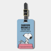 Erdnüsse | Snoopy bei der Schreibmaschine Gepäckanhänger (Vorderseite vertikal)