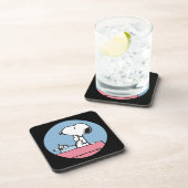 Erdnüsse | Snoopy bei der Schreibmaschine Getränkeuntersetzer (Rechte Seite)