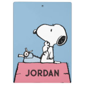 Erdnüsse | Snoopy bei der Schreibmaschine Klemmbrett (Rückseite)