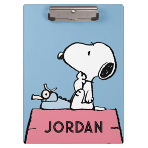 Erdnüsse   Snoopy bei der Schreibmaschine Klemmbrett