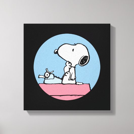 Erdnüsse | Snoopy bei der Schreibmaschine Leinwanddruck (Vorderseite)