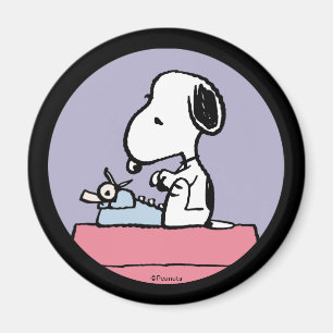 Erdnüsse   Snoopy bei der Schreibmaschine Magnet
