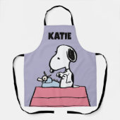 Erdnüsse | Snoopy bei der Schreibmaschine | Name h Schürze (Vorderseite)